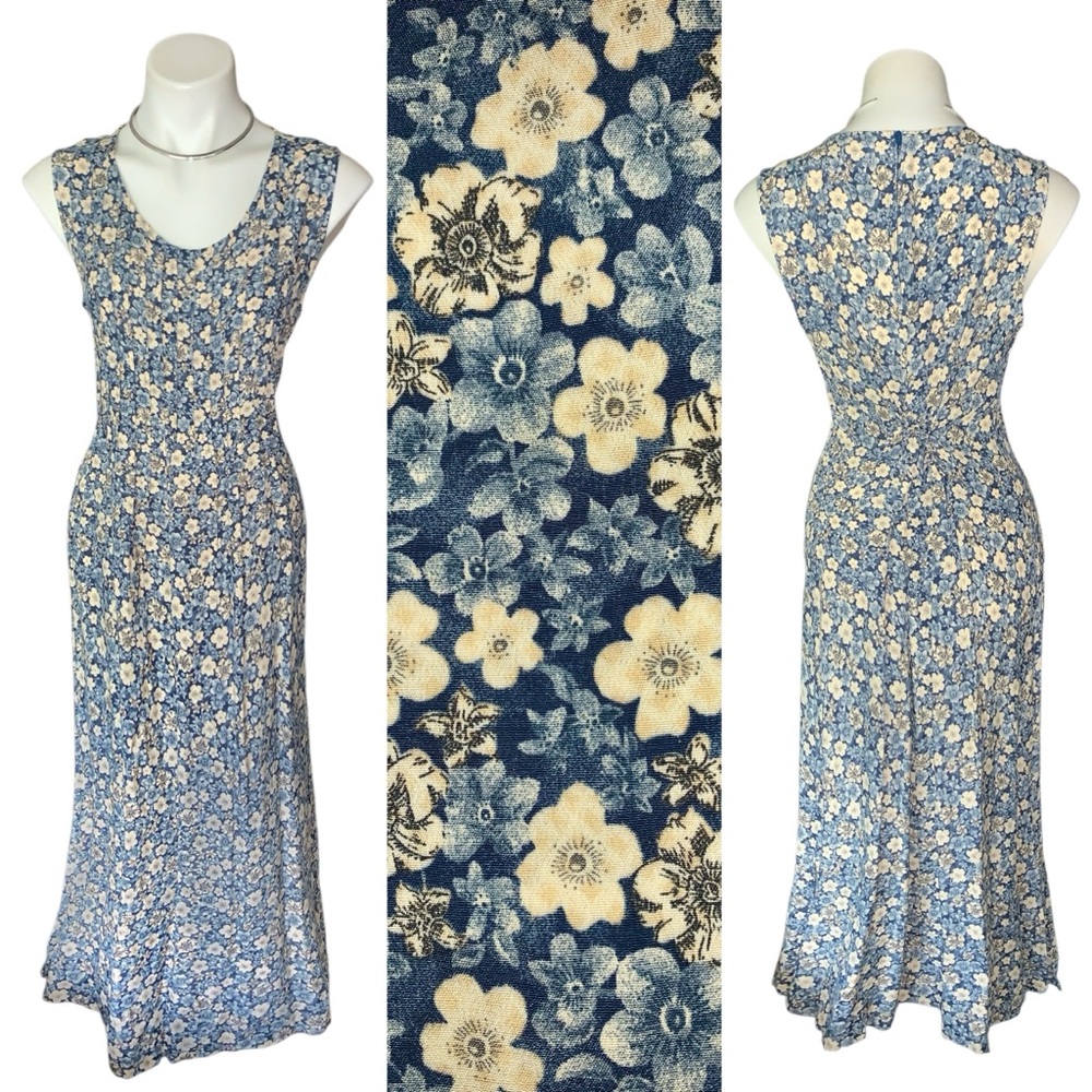 v i n t a g e :: Whimsical Floral Cottagecore Rayon Dress Waist Tie